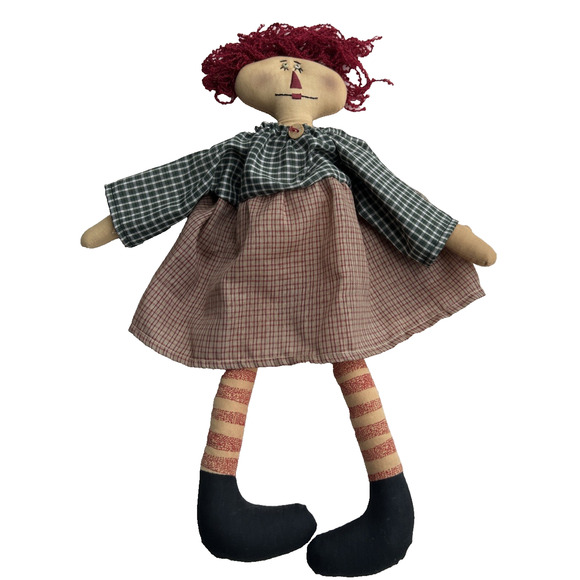 Primitive Look Cloth Raggedy Ann Doll 16" tall - Picture 1 of 5